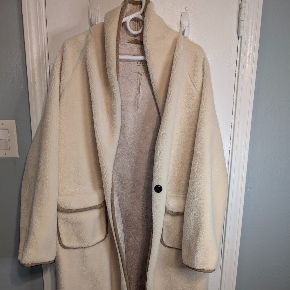 Chelsea & Violet Cream Maxi Coat Size L